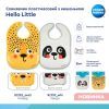 Нагрудничок Canpol babies Hello Little - панда, пластмасовий з кишенькою (9/232_whi) зображення 3