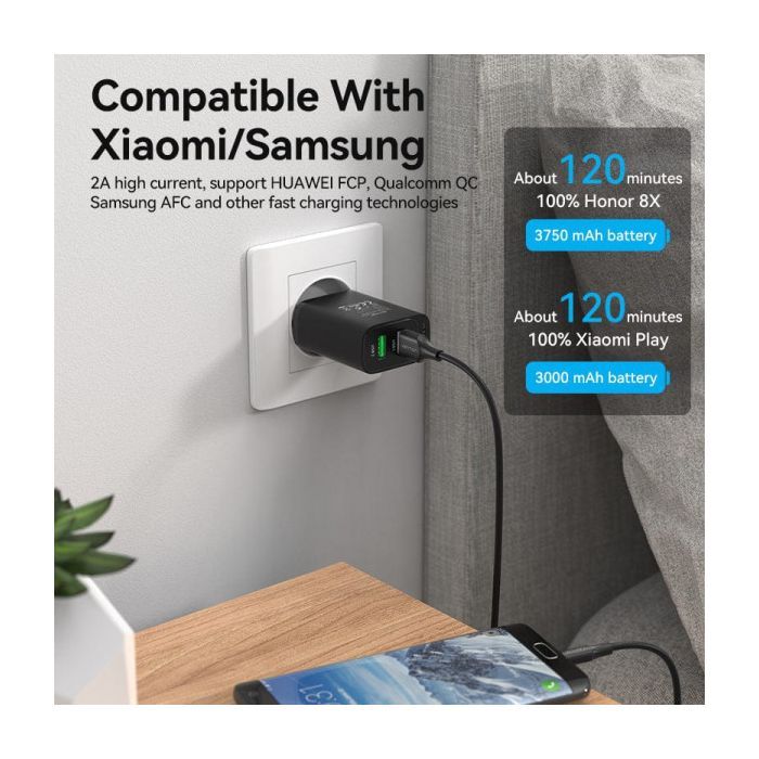 Дата кабель USB 2.0 AM to Micro 5P 1.0m black VENTION (CTIBF) зображення 3