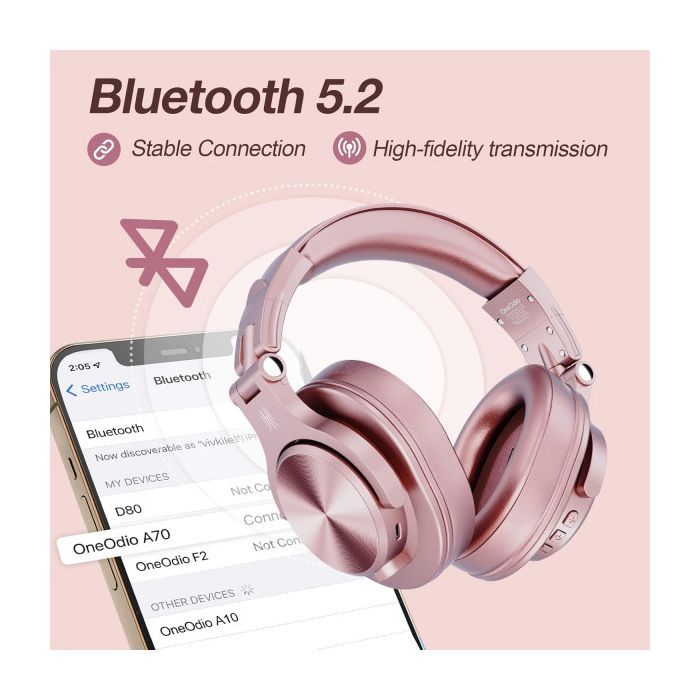 Наушники OneOdio Fusion A70 Bluetooth+3,5мм/6,35мм Black (A70 Black) изображение 5