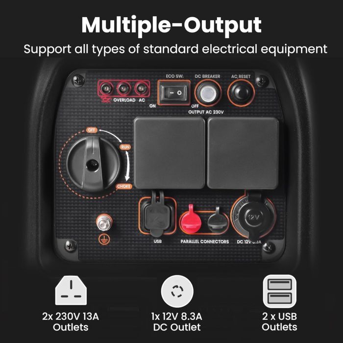 Генератор maXpeedingRODS MXR3800 інверторний 3,2 kW, 220V, 50Hz, 4л, ручний запуск (mxr3800) зображення 4