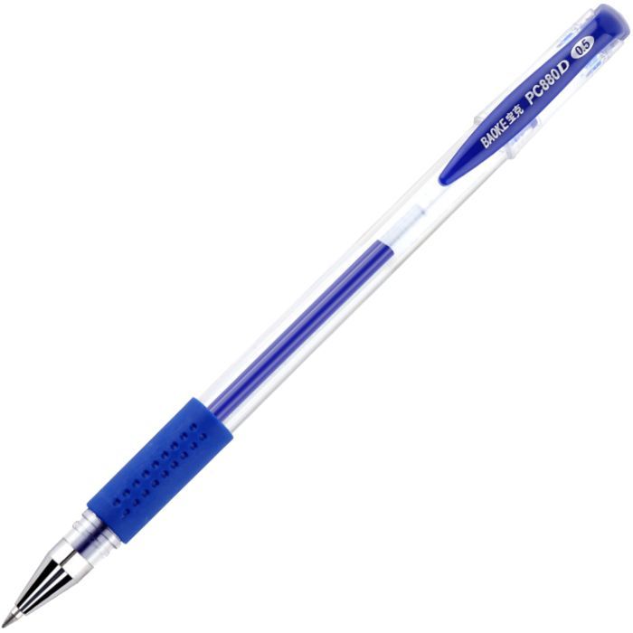 Ручка гелевая Baoke 0,5 мм, с гриппом, синяя, 12 шт (PC880D/F-blue)