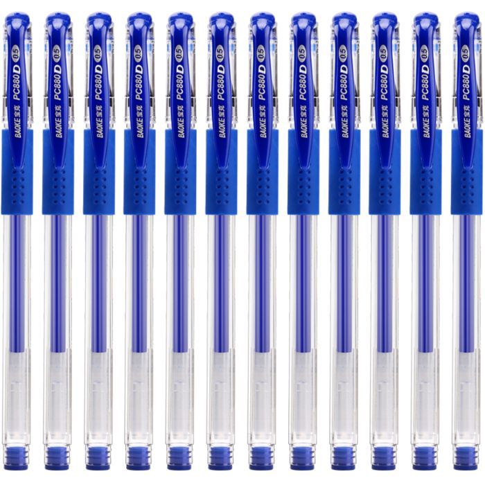 Ручка гелевая Baoke 0,5 мм, с гриппом, синяя, 12 шт (PC880D/F-blue) изображение 2