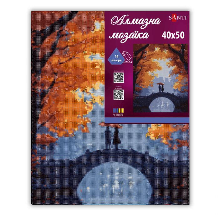 Картина по номерам Santi алмазна мозаїка "Осіння романтика", 40*50см на підрамн (956062) зображення 2