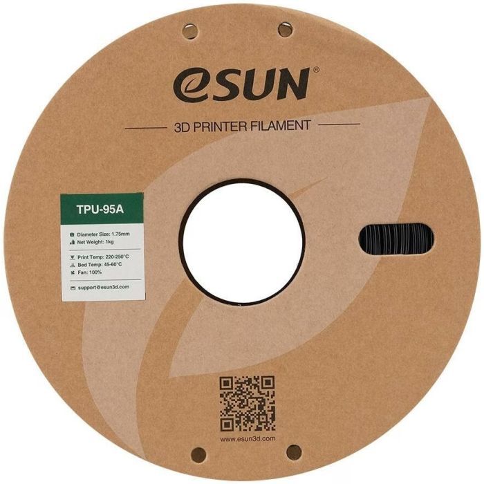 Пластик для 3D-принтера eSUN eTPU-95A 1кг, 1.75мм, black (ETPU-95A175B1) изображение 2