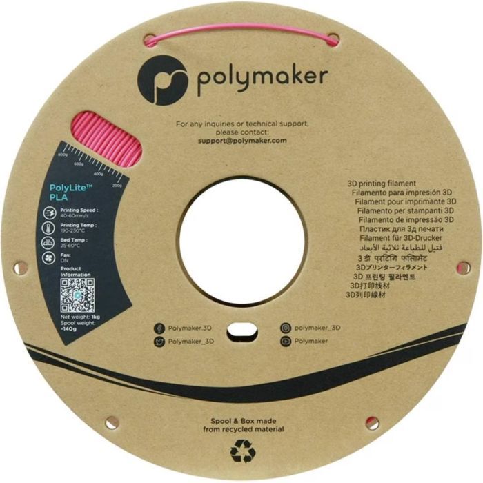 Пластик для 3D-принтера Polymaker PLA POLYLITE 1,75mm 1kg MAGENTA (PA02054) изображение 2