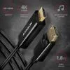Кабель мультимедійний HDMI M to DisplayPort M 1.8m 4K30Hz black AXAGON (RVD-HI14C2) зображення 2