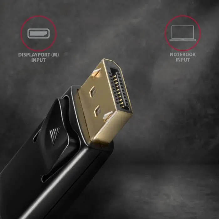 Кабель мультимедійний HDMI M to DisplayPort M 1.8m 4K30Hz black AXAGON (RVD-HI14C2) зображення 4