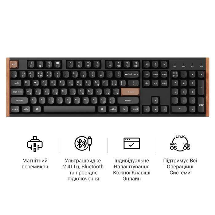 Клавіатура Keychron K10 HE Magnetic Switch RGB UA Black (K10H-F1-UA) зображення 8