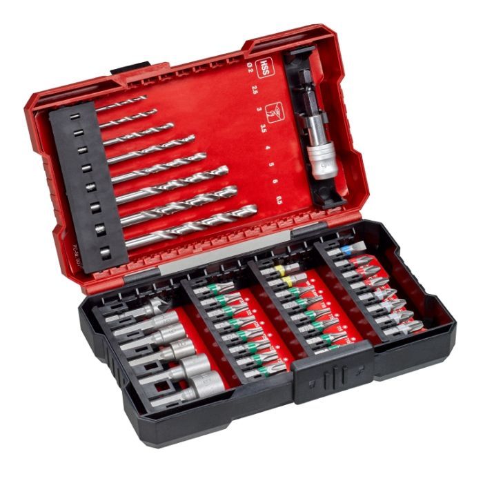 Набор сверл и бит Einhell L-Box, по металлу HSS, 39шт (108911)