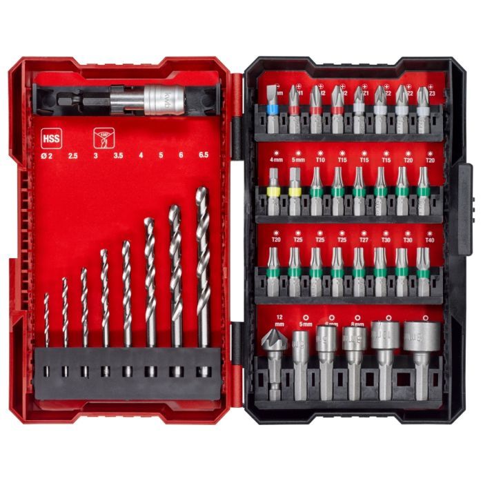 Набор сверл и бит Einhell L-Box, по металлу HSS, 39шт (108911) изображение 2