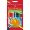 Карандаши цветные Faber-Castell Jumbo Triangular тригранні, потовщені, 12 кольорів (116501) (14725)