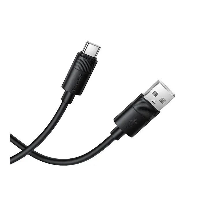 Дата кабель USB 2.0 AM to USB-C 1.0m silicone BX123 Leya black BOROFONE (6941991124211) изображение 2