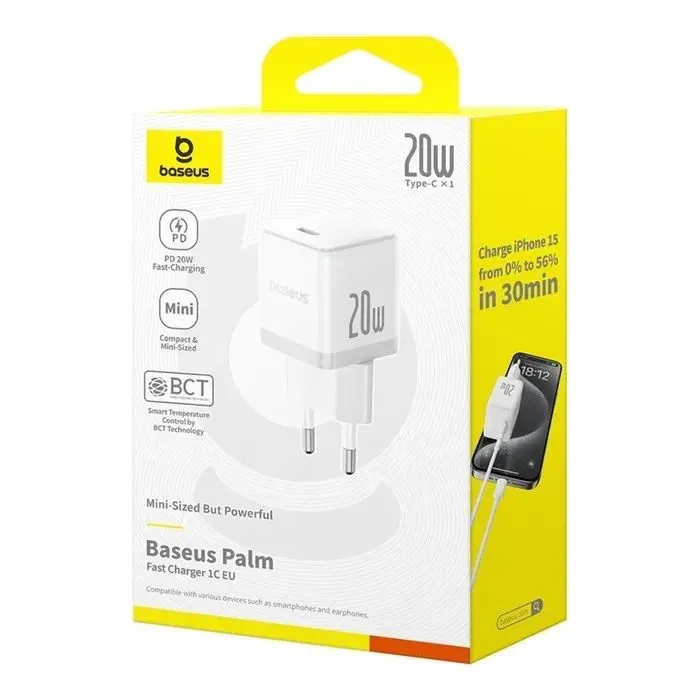 Зарядное устройство Baseus USB-C PD20W white (P10111602213-00) изображение 2
