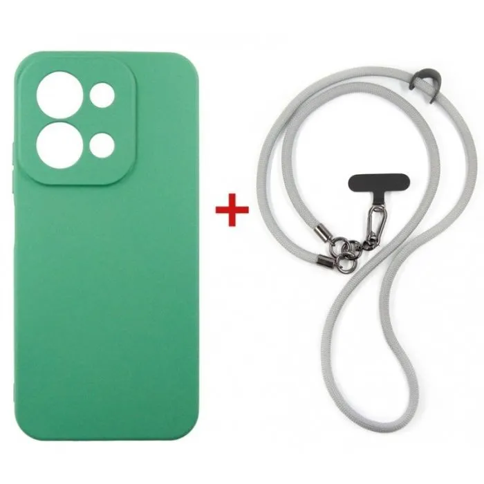 Чехол для мобильного телефона Dengos Case + Cross-body Strap Xiaomi Redmi 15C Mint+Grey (DG-KM-CCRB-49)