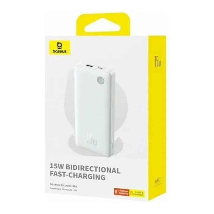 Батарея универсальная Baseus Airpow Lite 10000mAh 15W White (P10067500213-00) изображение 3