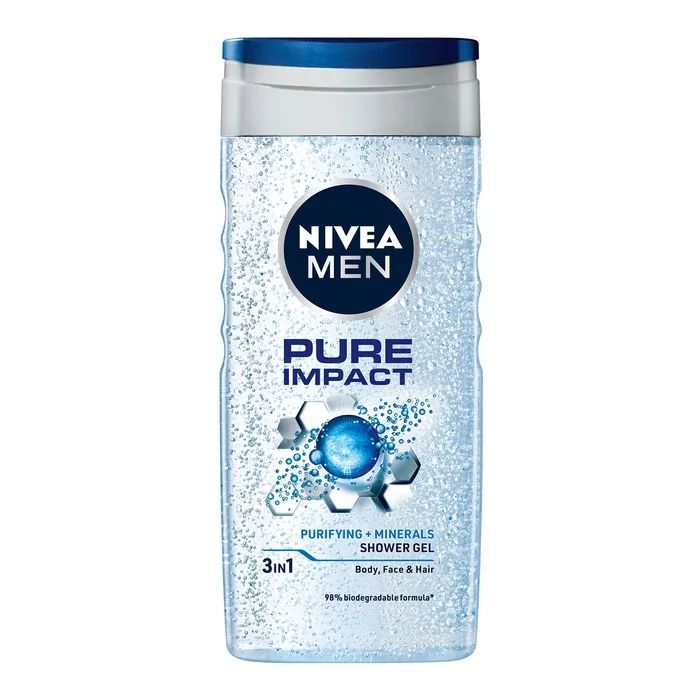 Гель для душа Nivea MEN PURE IMPACT Shower Gel 500 мл (4005808628087)
