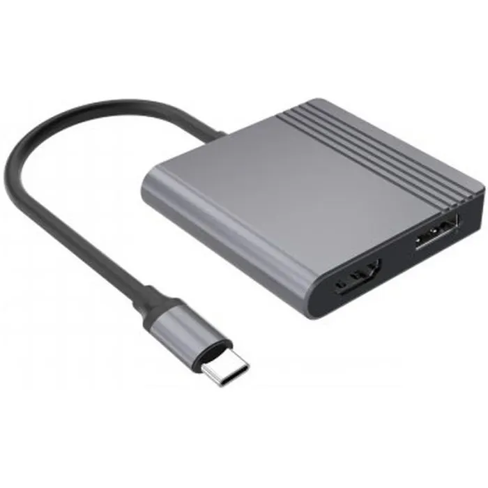 Переходник USB-C M to HDMI F + DisplayPort F 4K60Hz Cablexpert (A-CM-HDMIFDPF-01)
