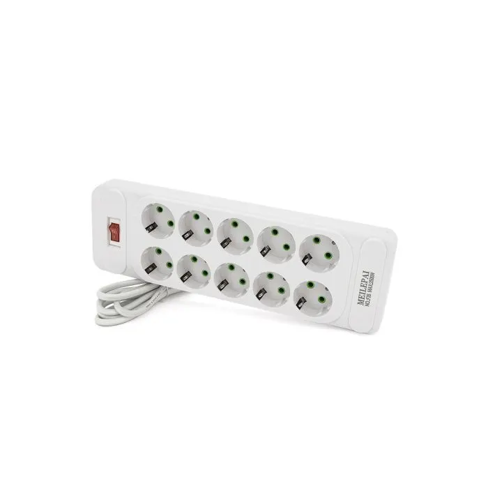 Сетевой фильтр питания Meilepai F35, 10 роз EU 2м, White (F35-White) изображение 2