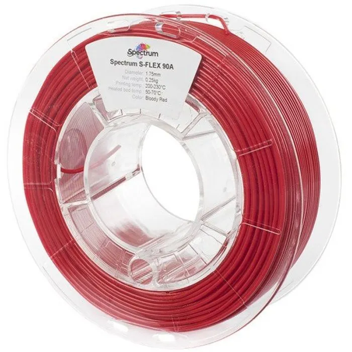 Пластик для 3D-принтера Spectrum S-Flex 90A 1.75mm 0.25kg RED, BLOODY (80252)