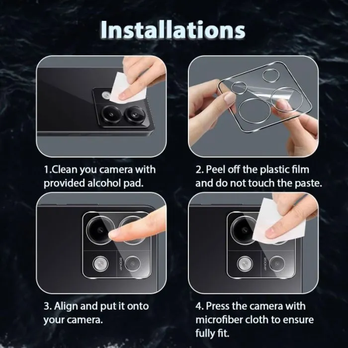 Скло захисне Dengos Glass + Camera Xiaomi Redmi Note 15 4G Black (DG-TGSCP-14) зображення 4