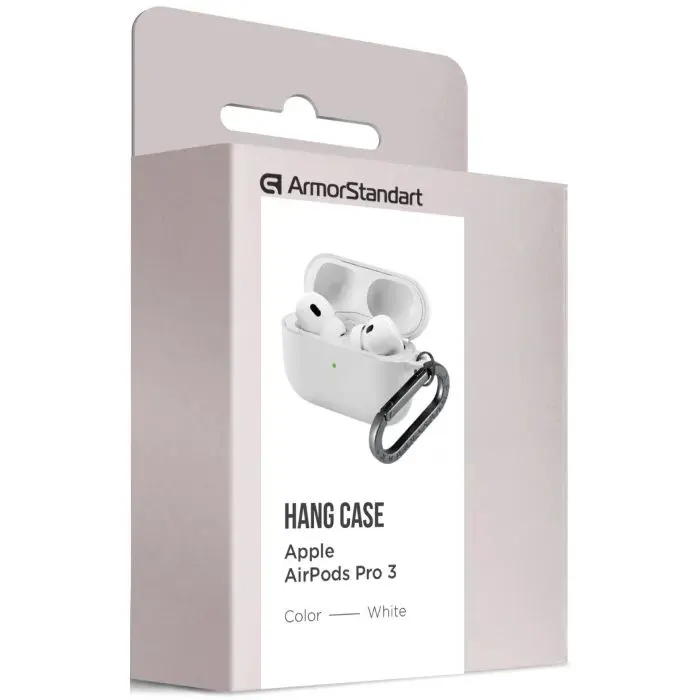 Чехол для наушников Armorstandart Hang Case For Apple AirPods Pro 3 White (ARM88284) изображение 8