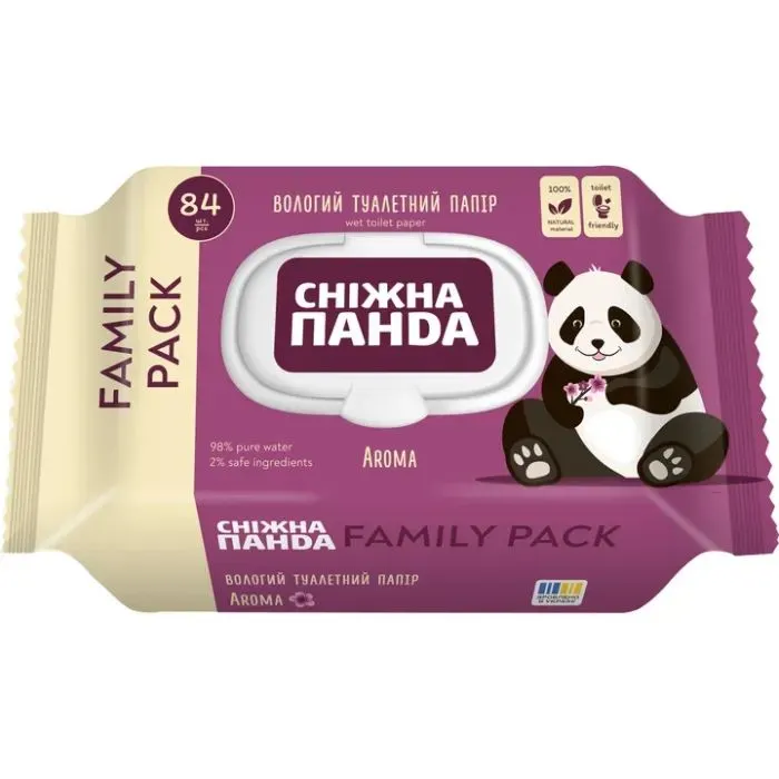 Туалетний папір Сніжна Панда Aroma Вологий 84 шт. (4820183972712)
