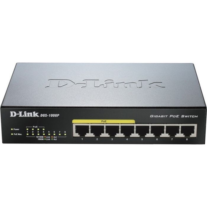 Комутатор мережевий D-Link DGS-1008P