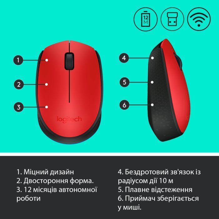 Мышка Logitech M171 White (910-006867) изображение 7