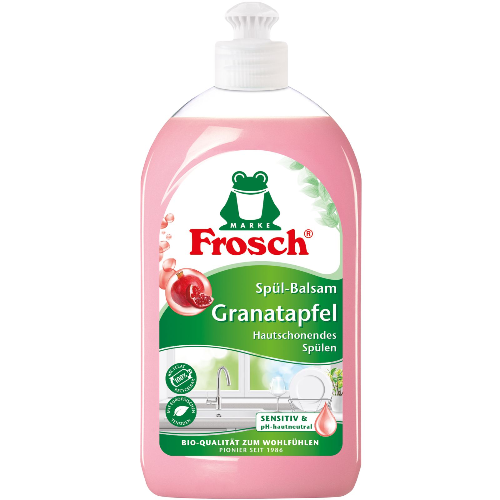 Засіб для ручного миття посуду Frosch Гранат 500 мл (4001499115233/4001499964527)