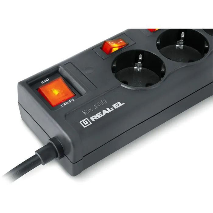 Мережевий фільтр живлення REAL-EL RS-6 EXTRA 1.8m, black (EL122300001) зображення 4