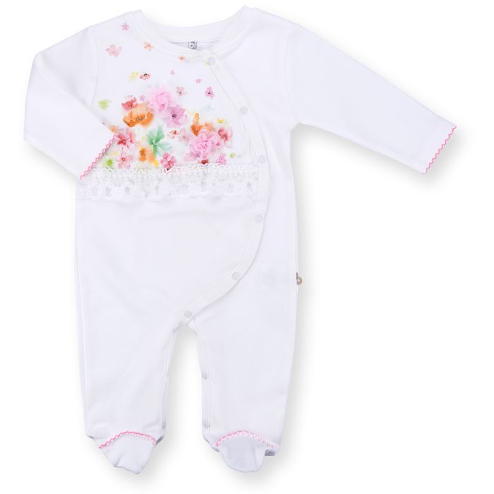 Человечек детский Bibaby с нежными цветочками (60195-68G-pink)