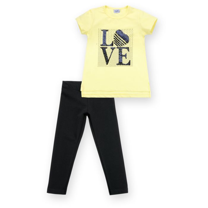 Набір дитячого одягу Breeze з написом "LOVE" із паєток (8307-116G-pink)