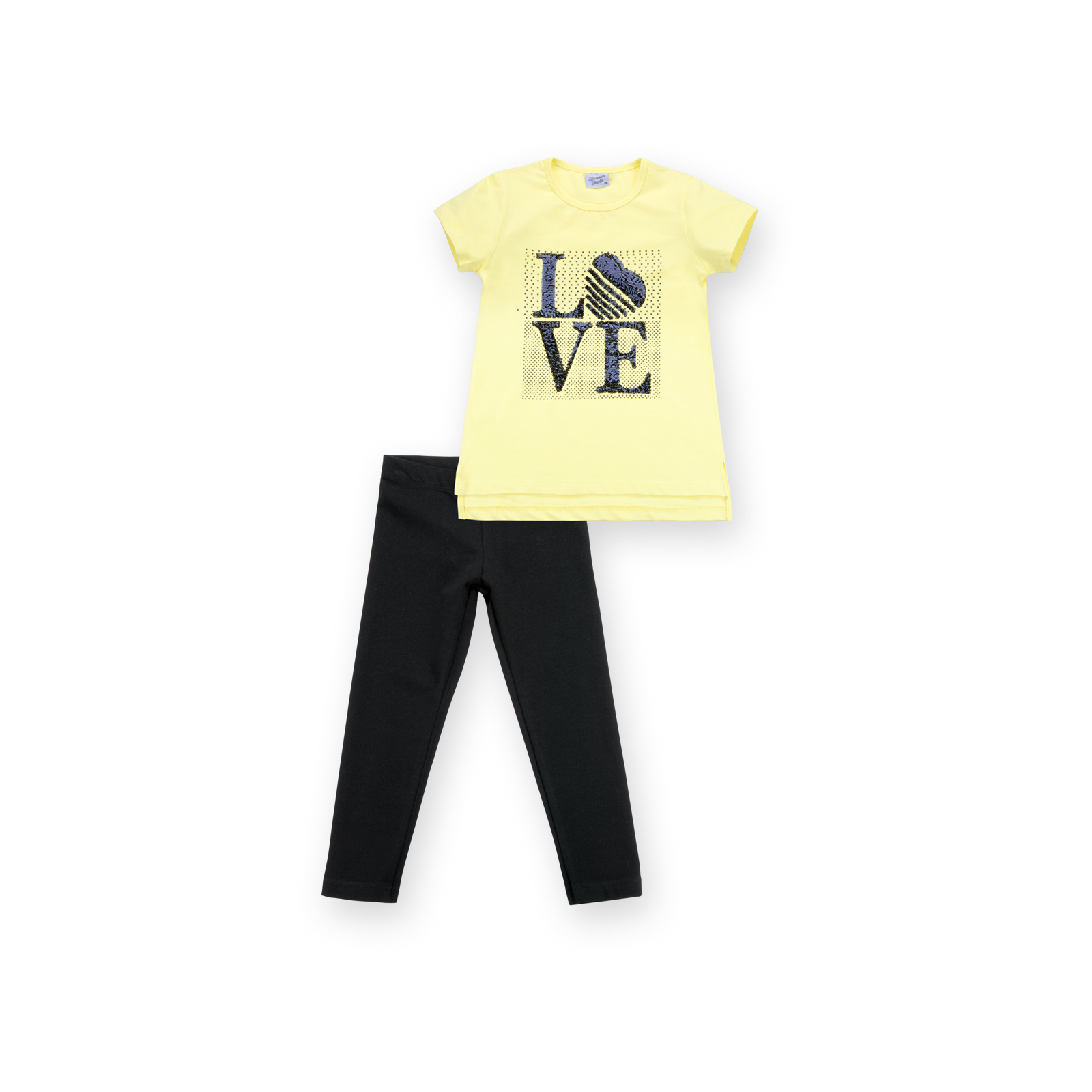 Набор детской одежды Breeze с надписью "LOVE" из пайеток (8307-134G-pink)