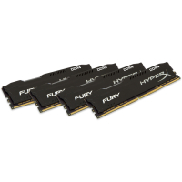 Модуль памяти для компьютера DDR4 64GB (4x16GB) 2666 MHz HyperX FURY Black Kingston Fury (ex.HyperX) (HX426C16FBK4/64)