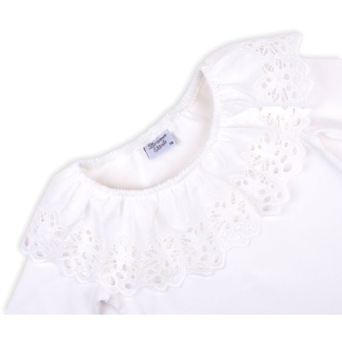 Кофта дитяча Breeze з мереживною оборкою (9999-128G-beige) зображення 3