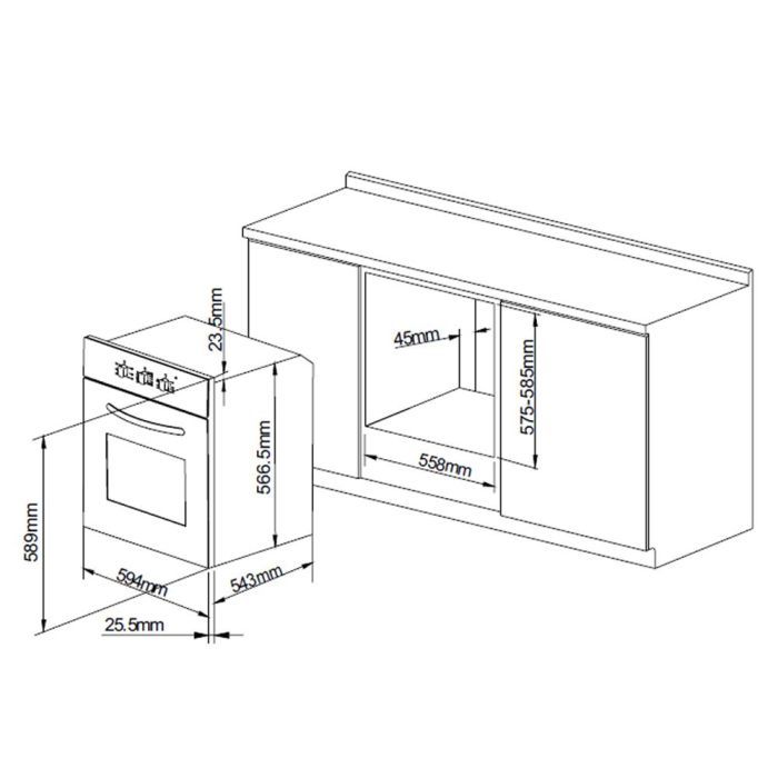 Духовой шкаф Pyramida F 80 EPL GWH изображение 2