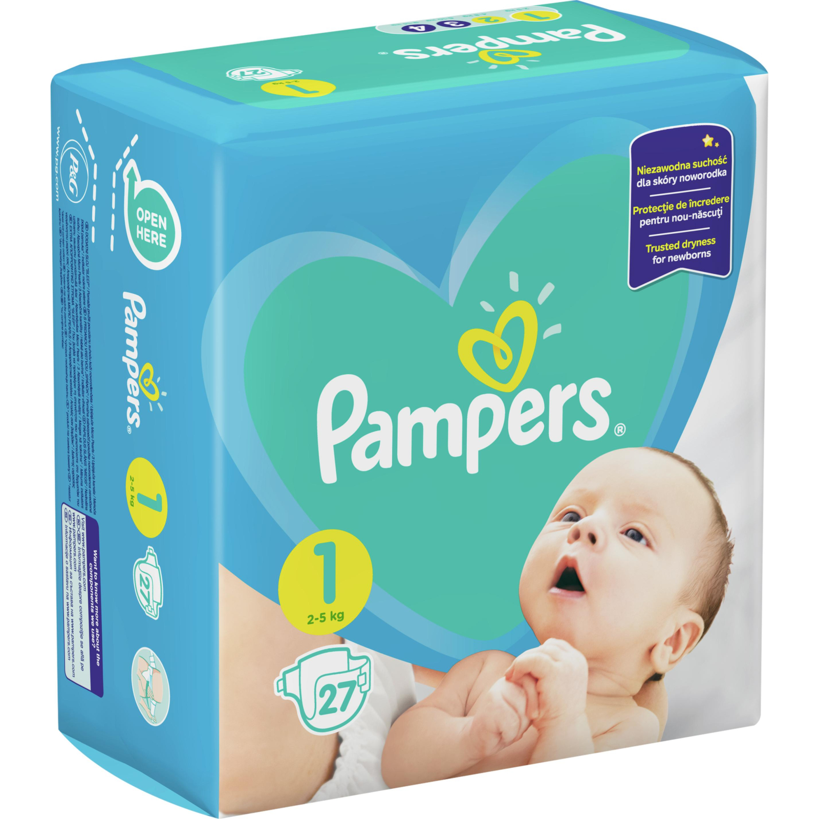 Подгузники Pampers New Baby Newborn Размер 1 (2-5 кг) 27 шт (8001090910080) изображение 2