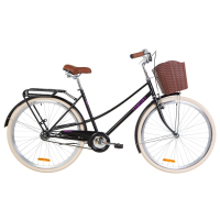 Велосипед Dorozhnik 28" COMFORT FEMALE PH рама-19,5" 2019 черный, багаж.+корзина (OPS-D-28-129)