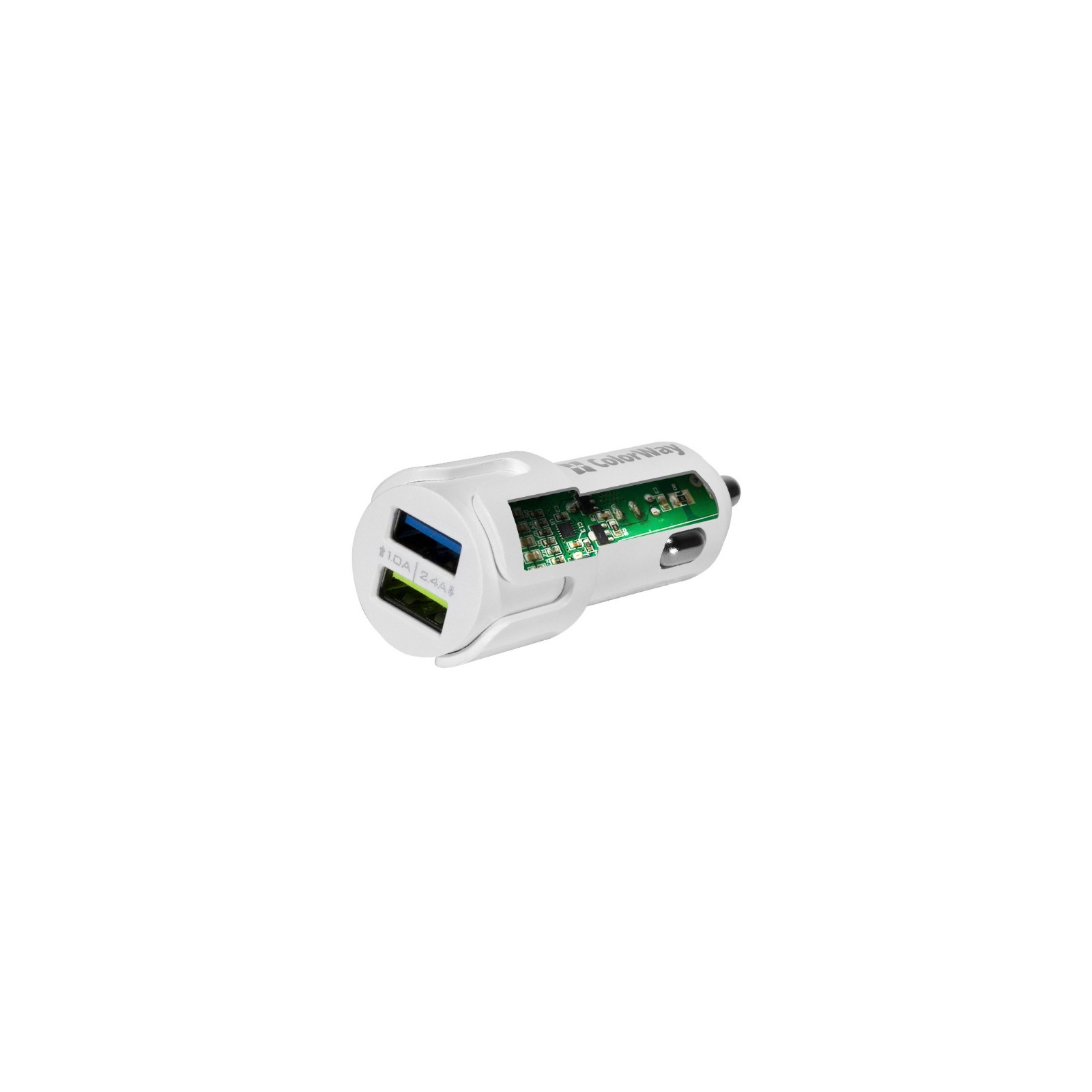Зарядное устройство ColorWay 2USB 2.4A white (CW-CHA007-WT) изображение 2