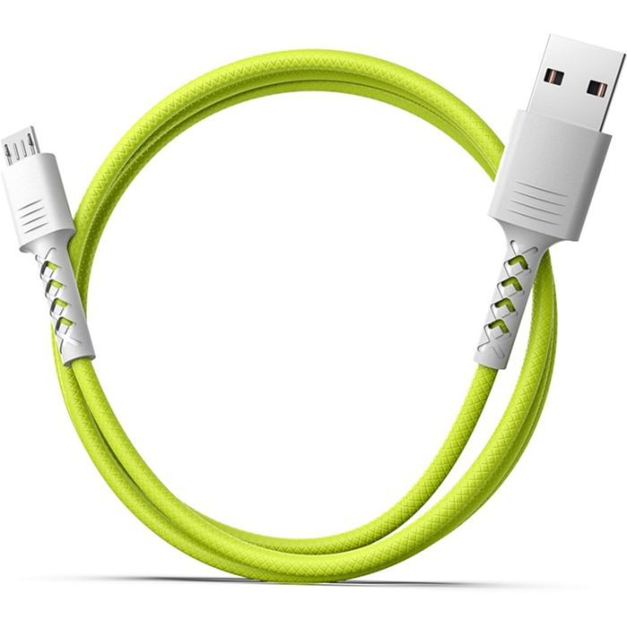 Дата кабель USB 2.0 AM to Micro 5P 1.0m Soft white/lime Pixus (4897058531176) изображение 3