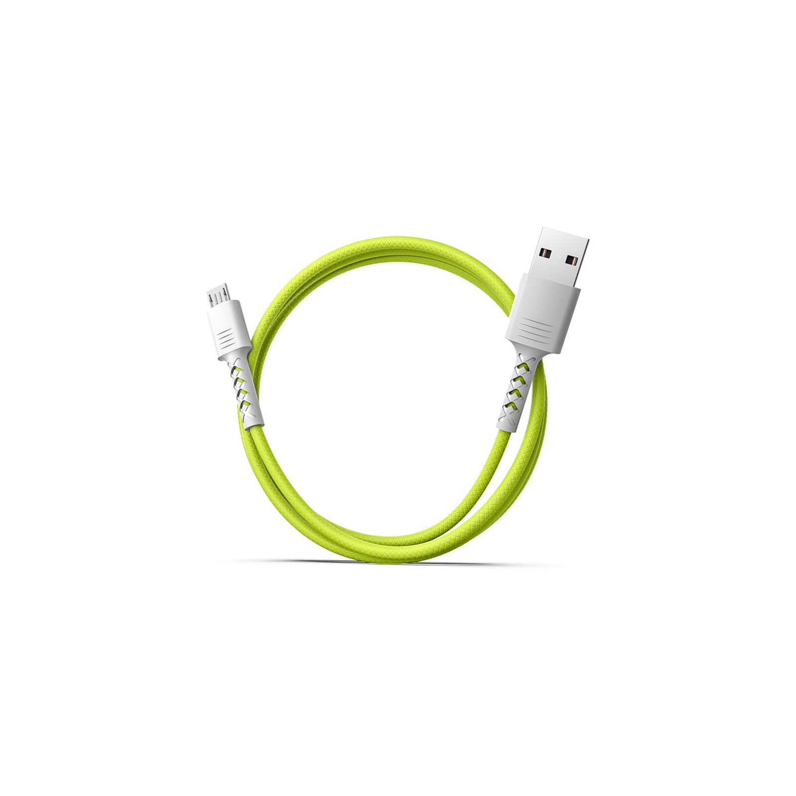Дата кабель USB 2.0 AM to Micro 5P 1.0m Soft white/lime Pixus (4897058531176) изображение 3