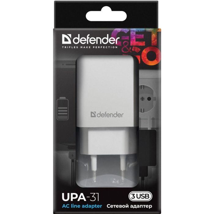 Зарядное устройство Defender UPA-31 white, 3xUSB, 5V / 3.1A (83587) изображение 5