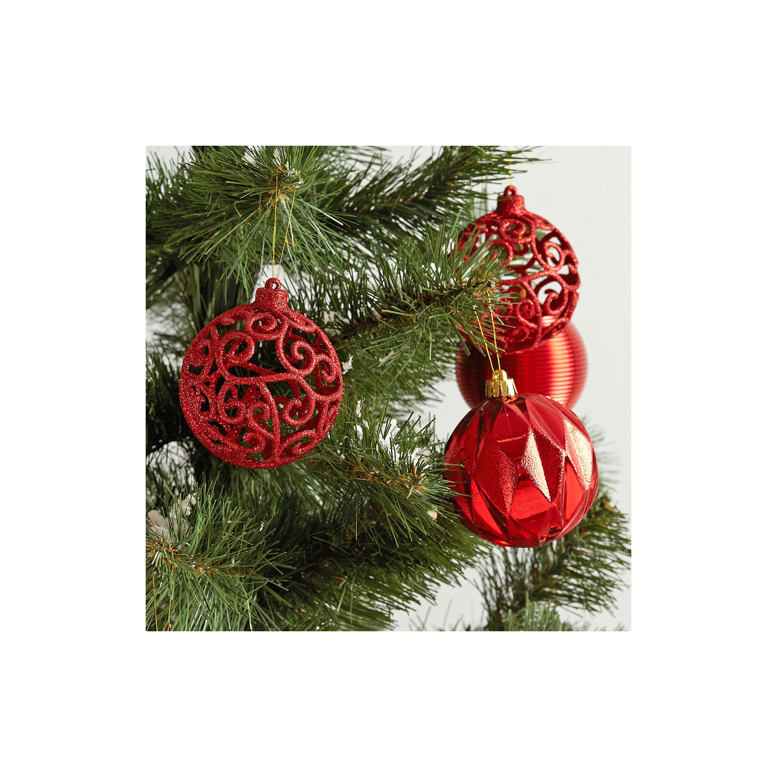 Ялинкова іграшка ColorWay Merry Christmas mix 16 шт (8 см) RED (CW-MCB816RED) зображення 3
