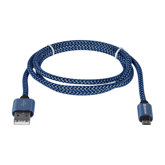 Дата кабель USB 2.0 AM to Micro 5P 1.0m USB08-03T blue Defender (87805) изображение 2