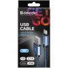 Дата кабель USB 2.0 AM to Micro 5P 1.0m USB08-03T blue Defender (87805) зображення 4
