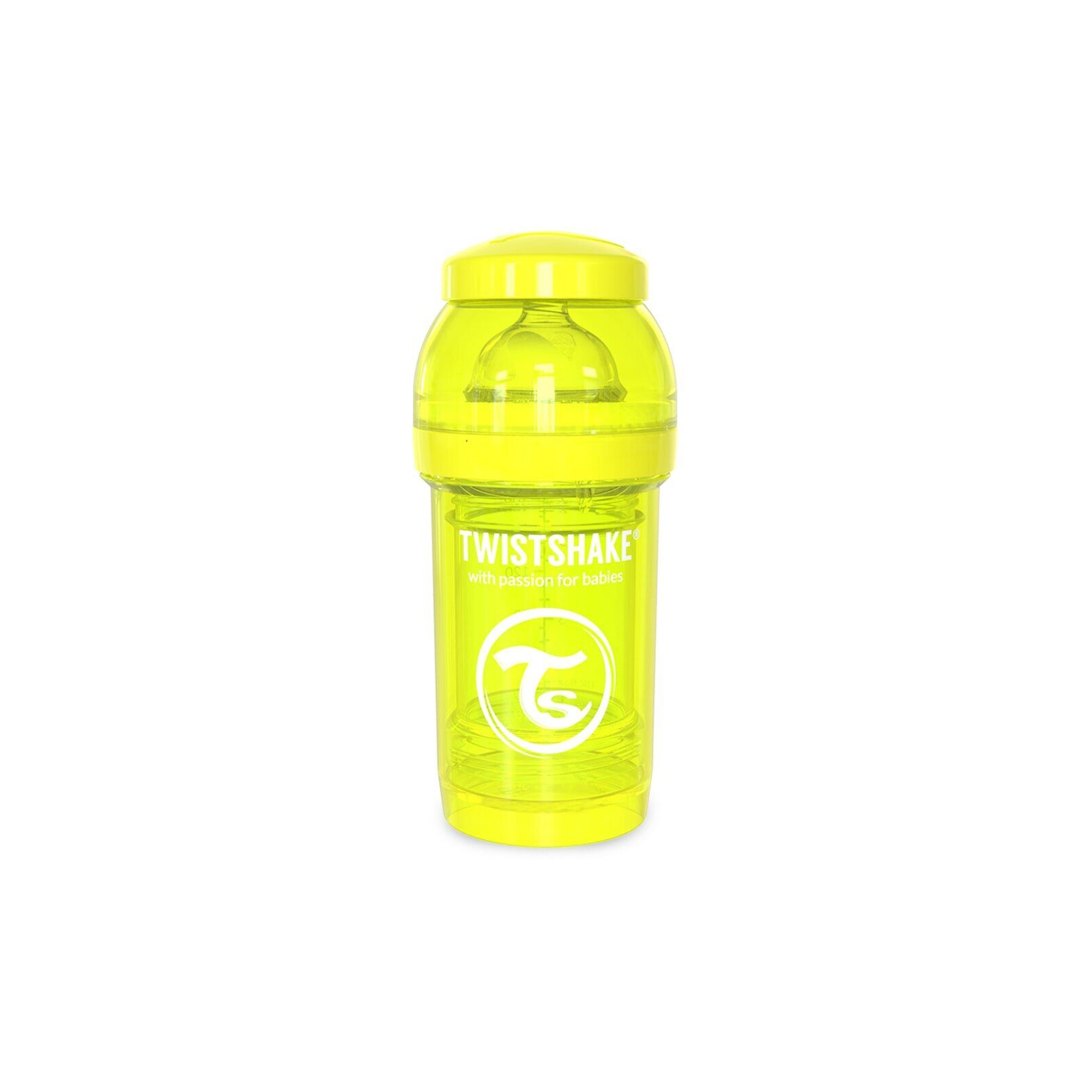 Пляшечка для годування Twistshake антиколькова 180 мл, жовта (24882)