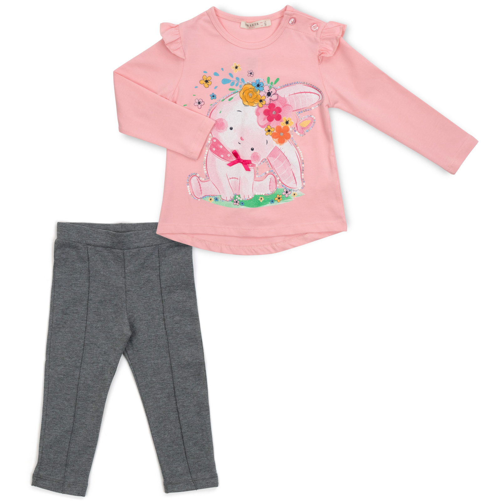 Набор детской одежды Breeze с зайчиком в цветах (13299-104G-pink)