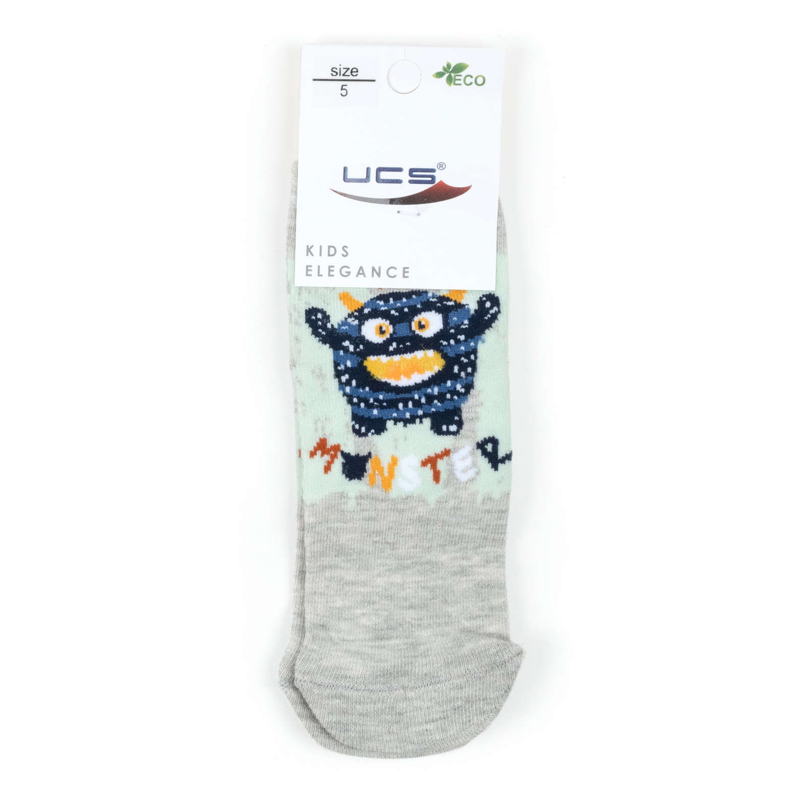 Шкарпетки дитячі BNM з монстриками (M0C0101-1404-1B-gray) зображення 2