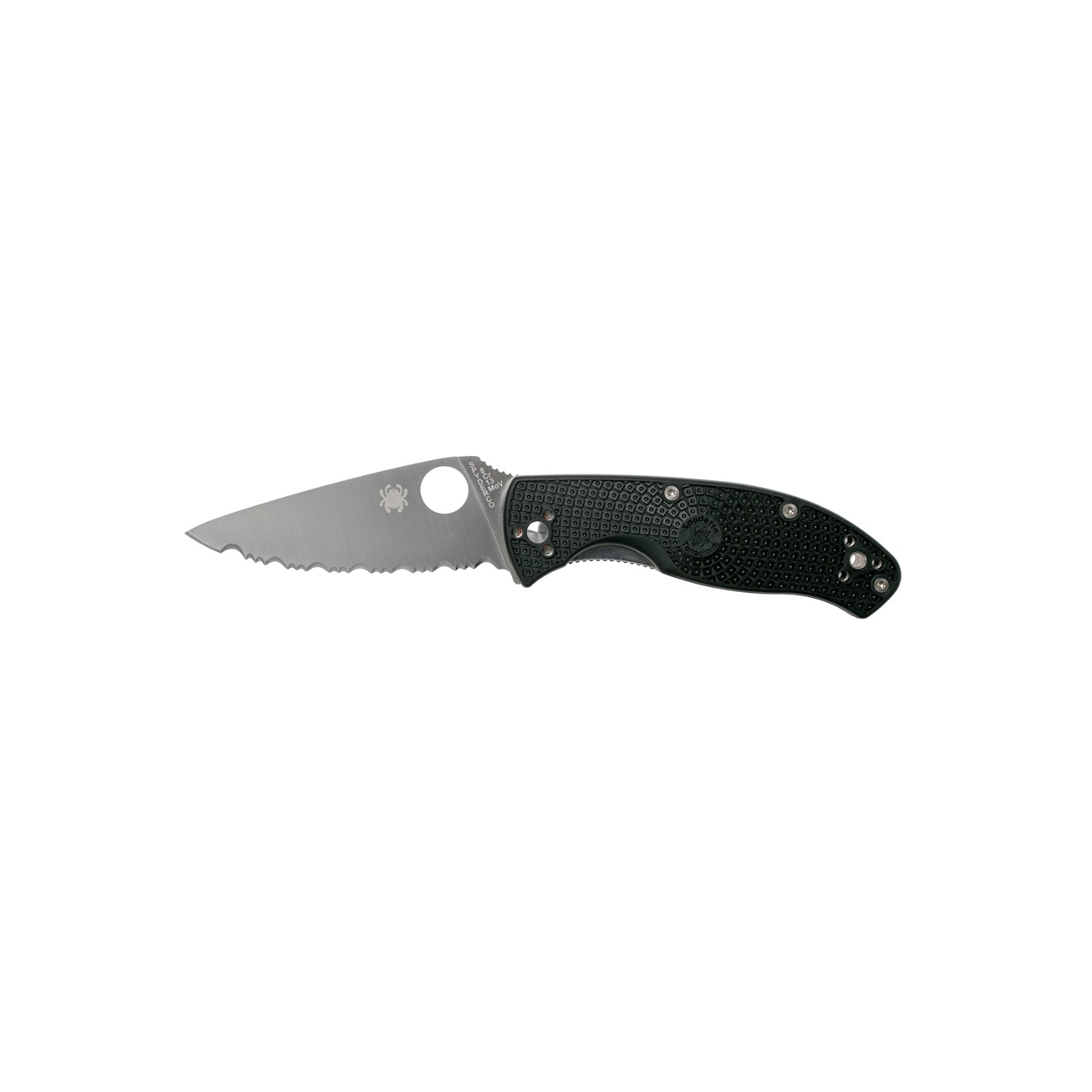 Нож Spyderco Tenacious Black Blade FRN серрейтор (C122SBBK)