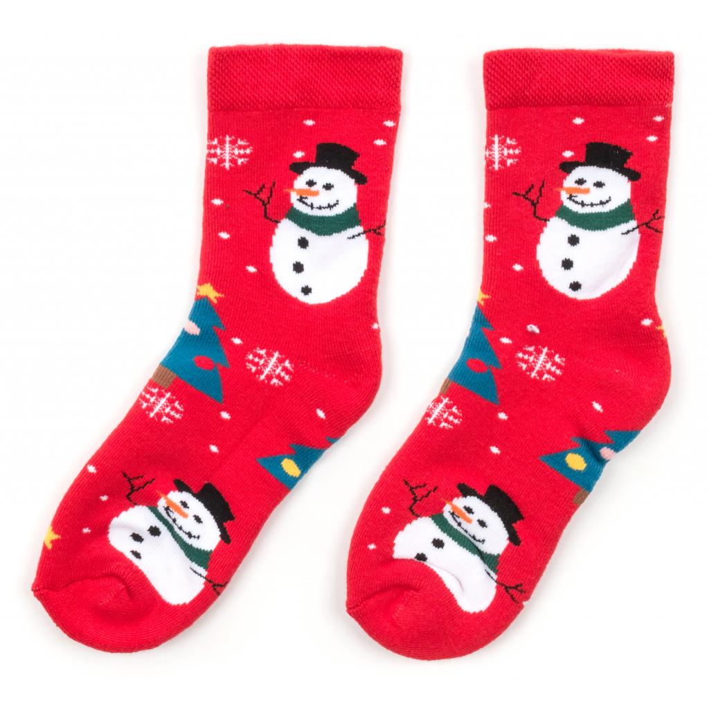 Шкарпетки дитячі BNM зі сніговиком (M1C0101-2024-7-red) зображення 2
